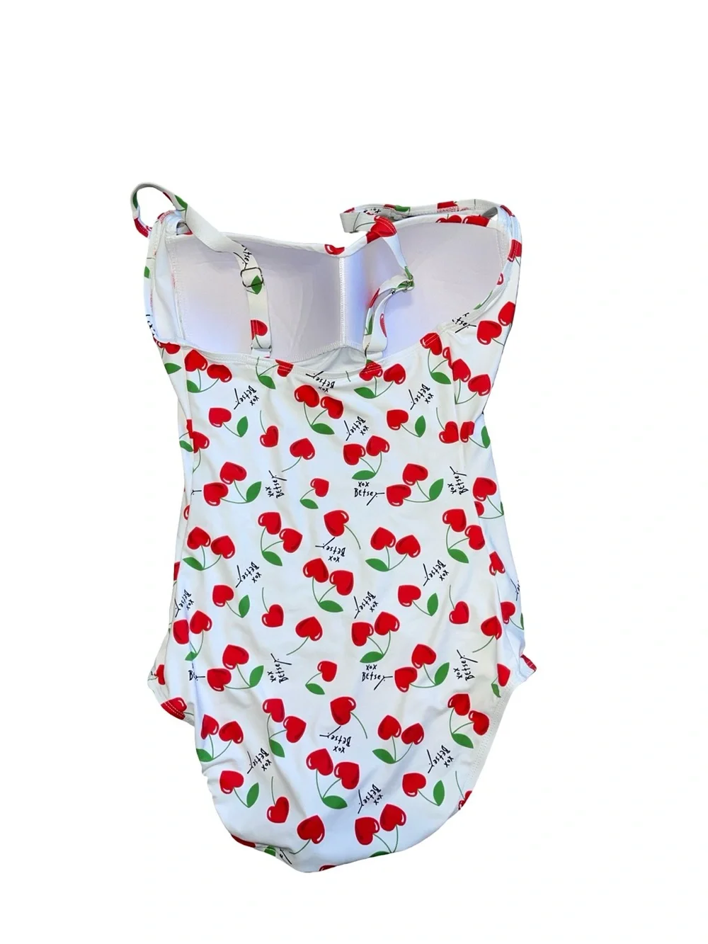 Betsey Johnson X Fashion Nova Cherry Bomb Print Ruched One Piece Swimsuit size S